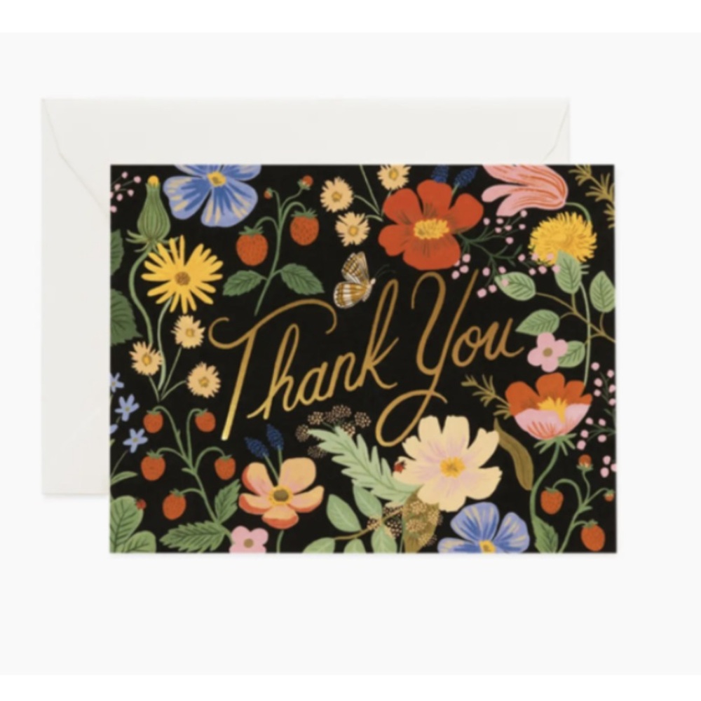 ♥️…Rifle Paper Co. Strawberry Fields Thank You Card Anthropologie